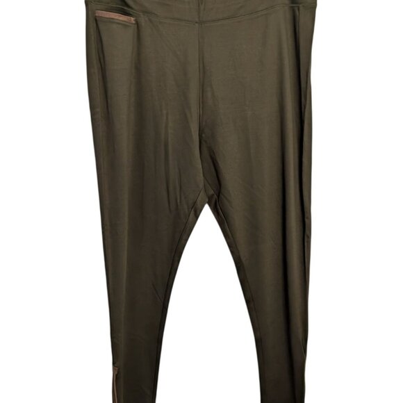 Soft Surroundings Pants - Soft Surroundings Olive Green Leggings Side Pocket Zipper leg Details 1X